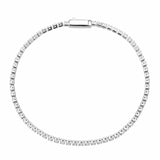 Alamode Rhodium Brass Bracelet with AAA Grade CZ in Clear - Alamode - Flyclothing LLC