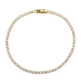 Alamode Gold Brass Bracelet with AAA Grade CZ in Clear - Alamode - Flyclothing LLC