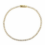 Alamode Gold Brass Bracelet with AAA Grade CZ in Clear - Alamode