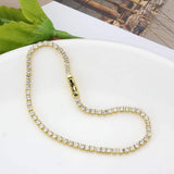 Alamode Gold Brass Bracelet with AAA Grade CZ in Clear - Alamode - Flyclothing LLC