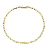 Alamode Gold Brass Bracelet with AAA Grade CZ in Clear - Alamode - Flyclothing LLC