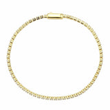 Alamode Gold Brass Bracelet with AAA Grade CZ in Clear - Alamode - Flyclothing LLC