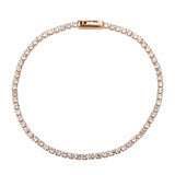 Alamode Rose Gold Brass Bracelet with AAA Grade CZ in Clear - Alamode