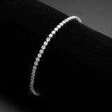 Alamode Rhodium Brass Bracelet with AAA Grade CZ in Clear - Alamode