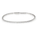 Alamode Rhodium Brass Bracelet with AAA Grade CZ in Clear - Alamode