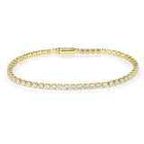 Alamode Gold Brass Bracelet with AAA Grade CZ in Clear - Alamode - Flyclothing LLC