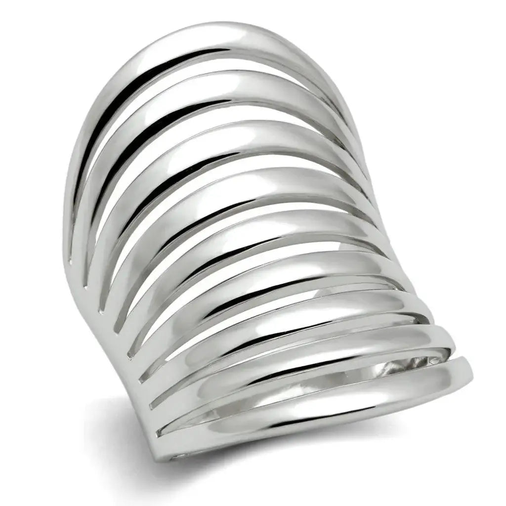 Alamode Rhodium Brass Ring with No Stone - Alamode - Flyclothing LLC