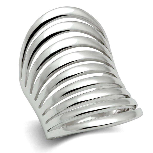 Alamode Rhodium Brass Ring with No Stone - Alamode - Flyclothing LLC
