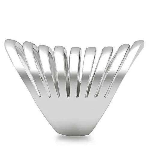 Alamode Rhodium Brass Ring with No Stone - Alamode - Flyclothing LLC