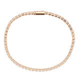 Alamode Rose Gold Brass Bracelet with AAA Grade CZ in Clear - Alamode - Flyclothing LLC