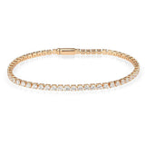 Alamode Rose Gold Brass Bracelet with AAA Grade CZ in Clear - Alamode