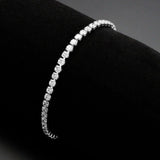 Alamode Rhodium Brass Bracelet with AAA Grade CZ in Clear - Alamode