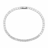 Alamode Rhodium Brass Bracelet with AAA Grade CZ in Clear - Alamode