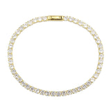 Alamode Gold Brass Bracelet with AAA Grade CZ in Clear - Alamode - Flyclothing LLC