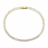 Alamode Gold Brass Bracelet with AAA Grade CZ in Clear - Alamode