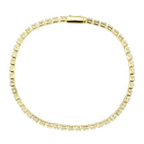 Alamode Gold Brass Bracelet with AAA Grade CZ in Clear - Alamode - Flyclothing LLC
