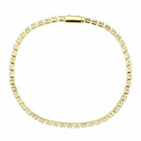 Alamode Gold Brass Bracelet with AAA Grade CZ in Clear - Alamode - Flyclothing LLC