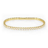 Alamode Gold Brass Bracelet with AAA Grade CZ in Clear - Alamode - Flyclothing LLC