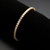 Alamode Gold Brass Bracelet with AAA Grade CZ in Clear - Alamode - Flyclothing LLC