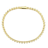 Alamode Gold Brass Bracelet with AAA Grade CZ in Clear - Alamode - Flyclothing LLC