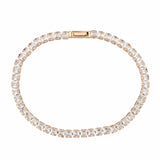 Alamode Rose Gold Brass Bracelet with AAA Grade CZ in Clear - Alamode