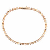 Alamode Rose Gold Brass Bracelet with AAA Grade CZ in Clear - Alamode - Flyclothing LLC