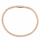 Alamode Rose Gold Brass Bracelet with AAA Grade CZ in Clear - Alamode - Flyclothing LLC