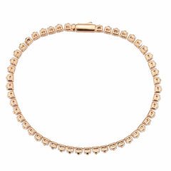 Alamode Rose Gold Brass Bracelet with AAA Grade CZ in Clear - Alamode