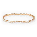 Alamode Rose Gold Brass Bracelet with AAA Grade CZ in Clear - Alamode