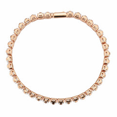 Alamode Rose Gold Brass Bracelet with AAA Grade CZ in Clear - Alamode