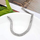 Alamode Rhodium Brass Bracelet with AAA Grade CZ in Clear - Alamode - Flyclothing LLC
