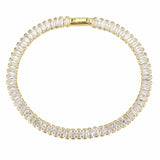 Alamode Gold Brass Bracelet with AAA Grade CZ in Clear - Alamode