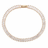 Alamode Rose Gold Brass Bracelet with AAA Grade CZ in Clear - Alamode - Flyclothing LLC