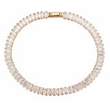 Alamode Rose Gold Brass Bracelet with AAA Grade CZ in Clear - Alamode