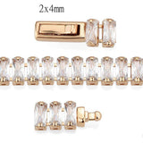 Alamode Rose Gold Brass Bracelet with AAA Grade CZ in Clear - Alamode - Flyclothing LLC