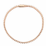 Alamode Rose Gold Brass Bracelet with AAA Grade CZ in Clear - Alamode - Flyclothing LLC