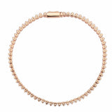 Alamode Rose Gold Brass Bracelet with AAA Grade CZ in Clear - Alamode - Flyclothing LLC