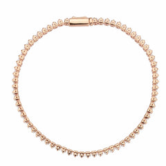 Alamode Rose Gold Brass Bracelet with AAA Grade CZ in Clear - Alamode