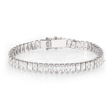 Alamode Rhodium Brass Bracelet with AAA Grade CZ in Clear - Alamode - Flyclothing LLC
