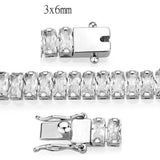 Alamode Rhodium Brass Bracelet with AAA Grade CZ in Clear - Alamode - Flyclothing LLC