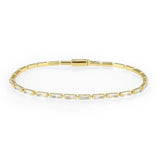 Alamode Gold Brass Bracelet with AAA Grade CZ in Clear - Alamode - Flyclothing LLC