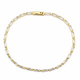 Alamode Gold Brass Bracelet with AAA Grade CZ in Clear - Alamode