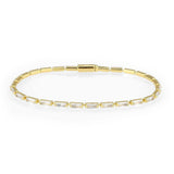 Alamode Gold Brass Bracelet with AAA Grade CZ in Clear - Alamode