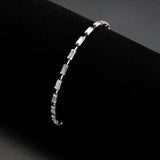 Alamode Rhodium Brass Bracelet with AAA Grade CZ in Clear - Alamode - Flyclothing LLC
