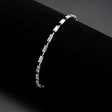 Alamode Rhodium Brass Bracelet with AAA Grade CZ in Clear - Alamode