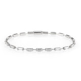 Alamode Rhodium Brass Bracelet with AAA Grade CZ in Clear - Alamode