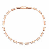 Alamode Rose Gold Brass Bracelet with AAA Grade CZ in Clear - Alamode - Flyclothing LLC