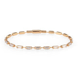Alamode Rose Gold Brass Bracelet with AAA Grade CZ in Clear - Alamode