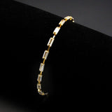 Alamode Gold Brass Bracelet with AAA Grade CZ in Clear - Alamode