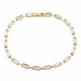 Alamode Gold Brass Bracelet with AAA Grade CZ in Clear - Alamode